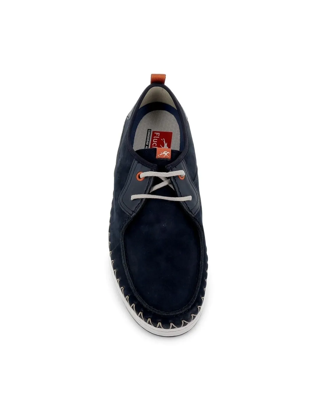 Zapato de cordones diario piel nobuck hombre azul Fluchos