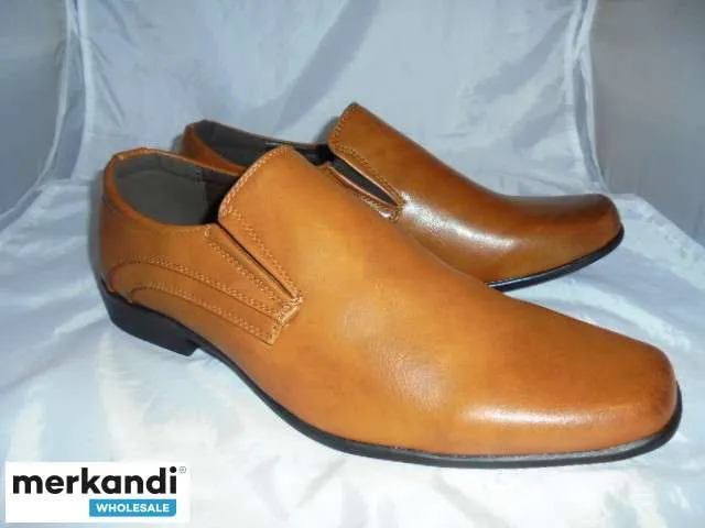 Zapato sintético sin cordones para hombre. Refuerzos elásticos gemelos. Suela cementada ligera. Tallas del Reino Unido 6 x 11