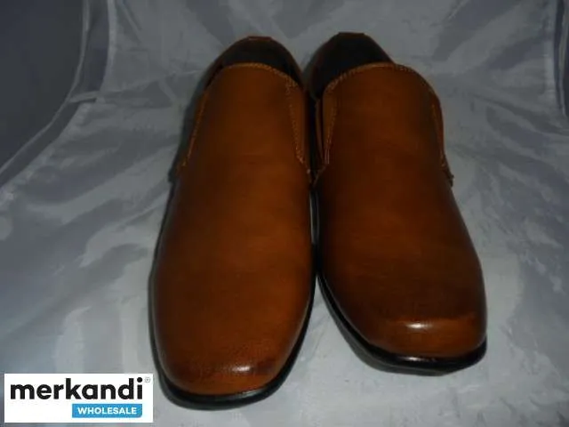 Zapato sintético sin cordones para hombre. Refuerzos elásticos gemelos. Suela cementada ligera. Tallas del Reino Unido 6 x 11