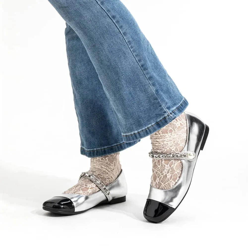 ZAPATOS MARY JANE MUJER PLATEADO WEIDE YL68