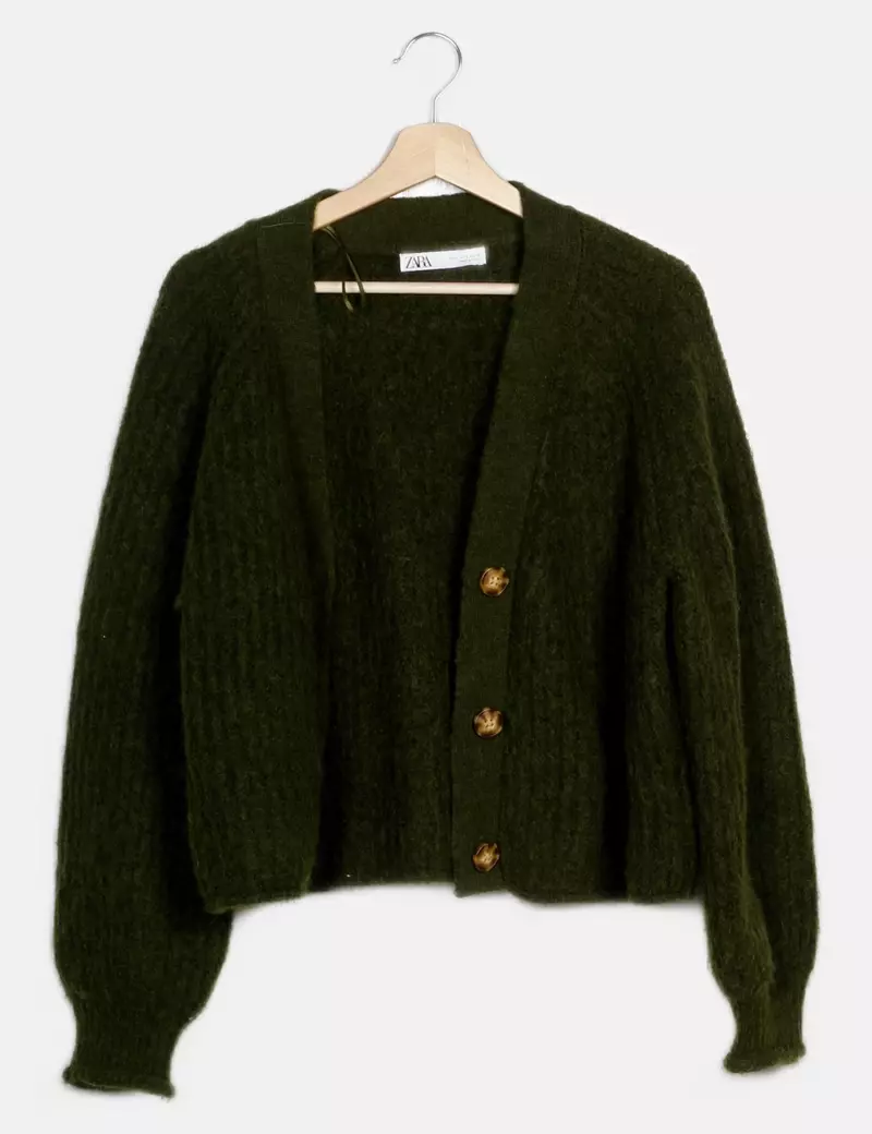 Zara Chaqueta de punto de punto