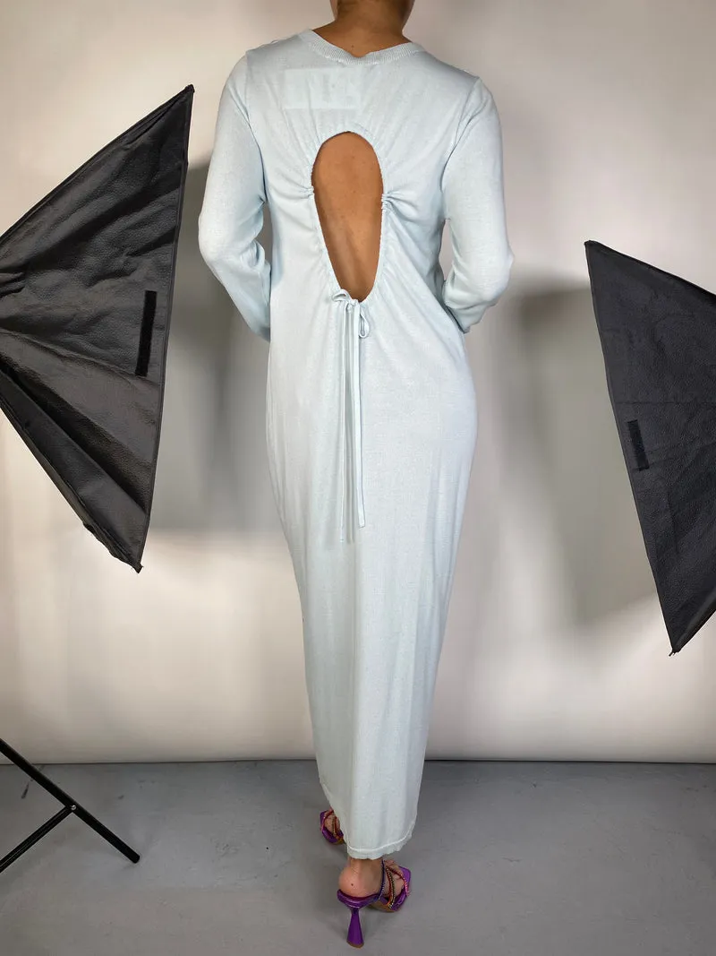 ZARA Vestido Celesta Espalda Descubierta