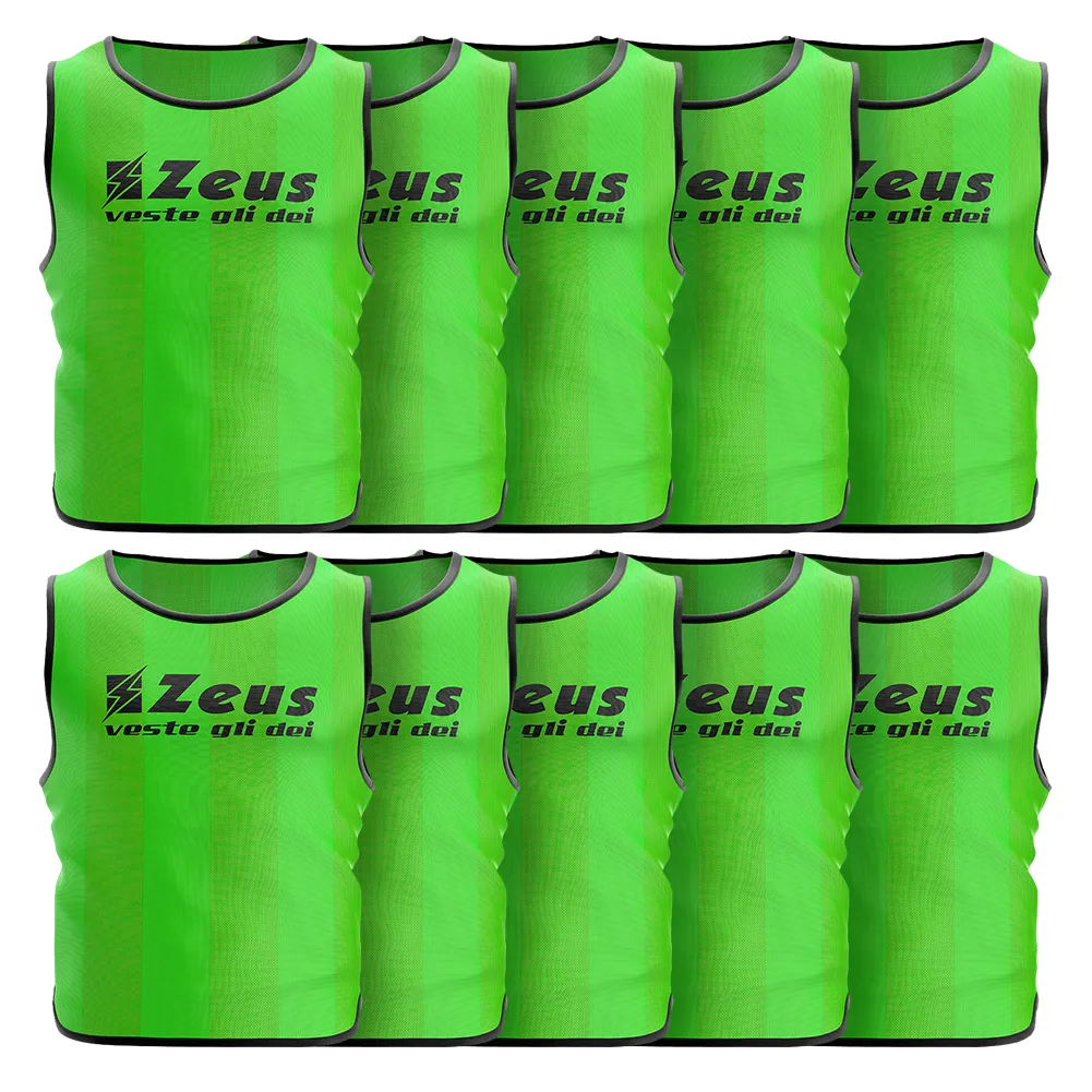 Zeus Pack de 10 Peto de entrenamiento verde neón