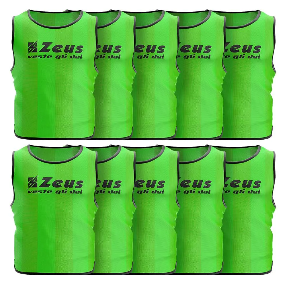 Zeus Pack de 10 Peto de entrenamiento verde neón